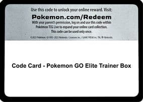 Code Card - Pokemon GO Elite Trainer Box