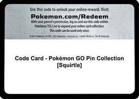 Code Card - Pokemon GO Pin Collection [Squirtle]